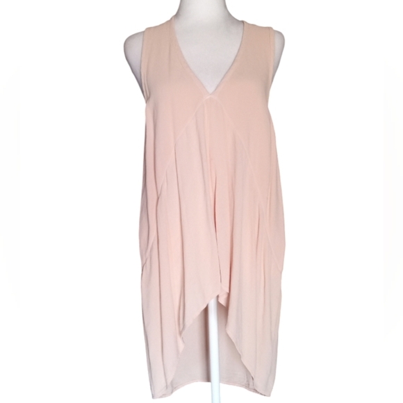 Anthropologie Left of Center Peachy Pink Baby Doll Tunic Top Size Medium - Picture 2 of 9